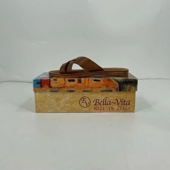 Bella Vita Women's Kin-Italy Italian Slip-On Flat Sandals in Whiskey‎ Size 7M - Picture 1 of 14